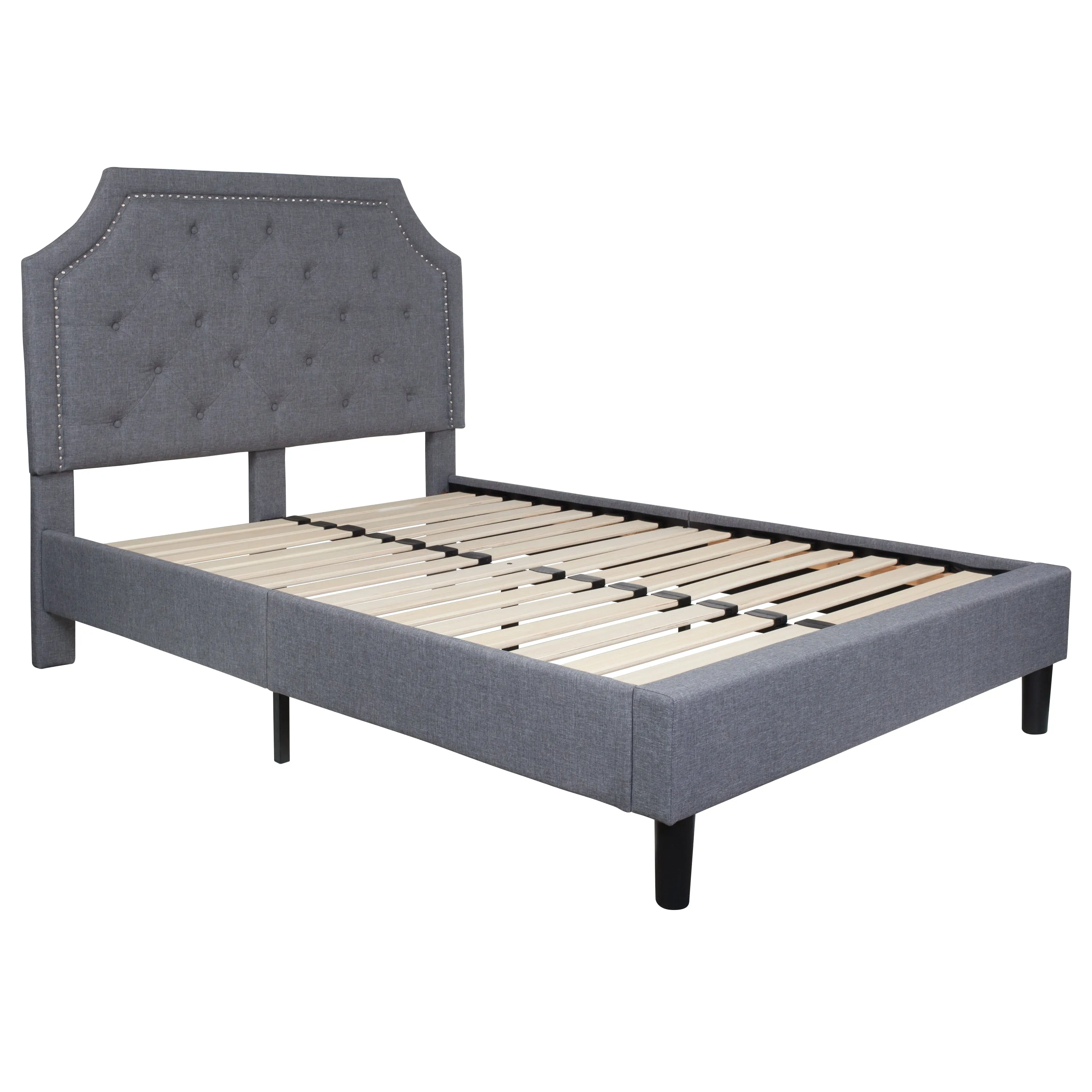 Full Platform Bed Set-Gray SL-BM10-10-GG