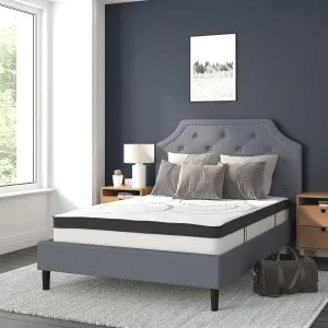 Full Platform Bed Set-Gray SL-BM10-10-GG
