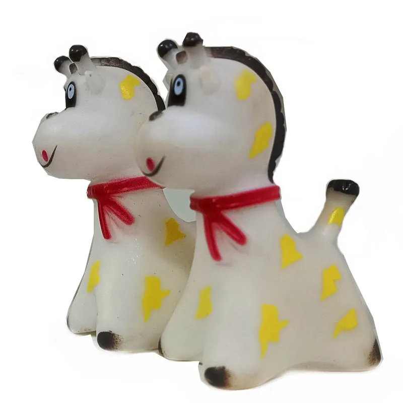 Furry Friend Rubber Squeaky Cow Toy for Dogs