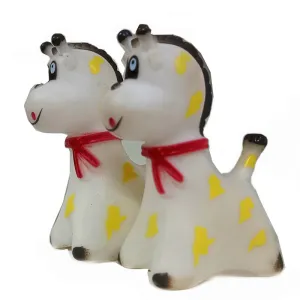 Furry Friend Rubber Squeaky Cow Toy for Dogs