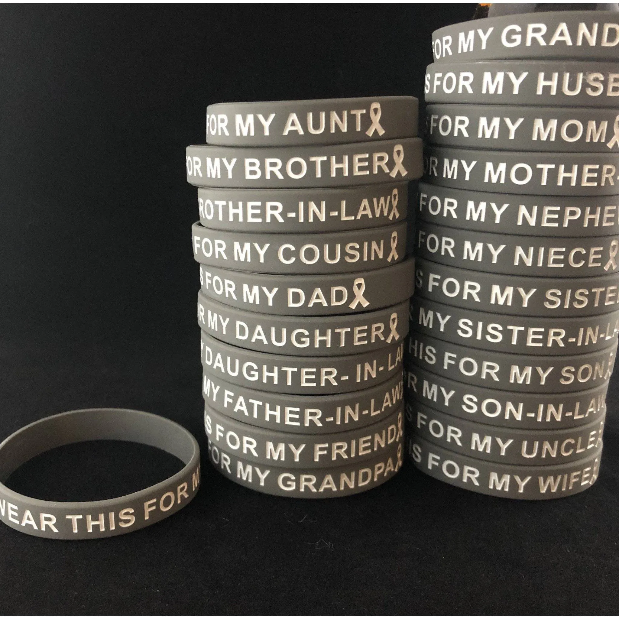 Gray & White I Wear This For My  Wristband