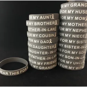 Gray & White I Wear This For My  Wristband