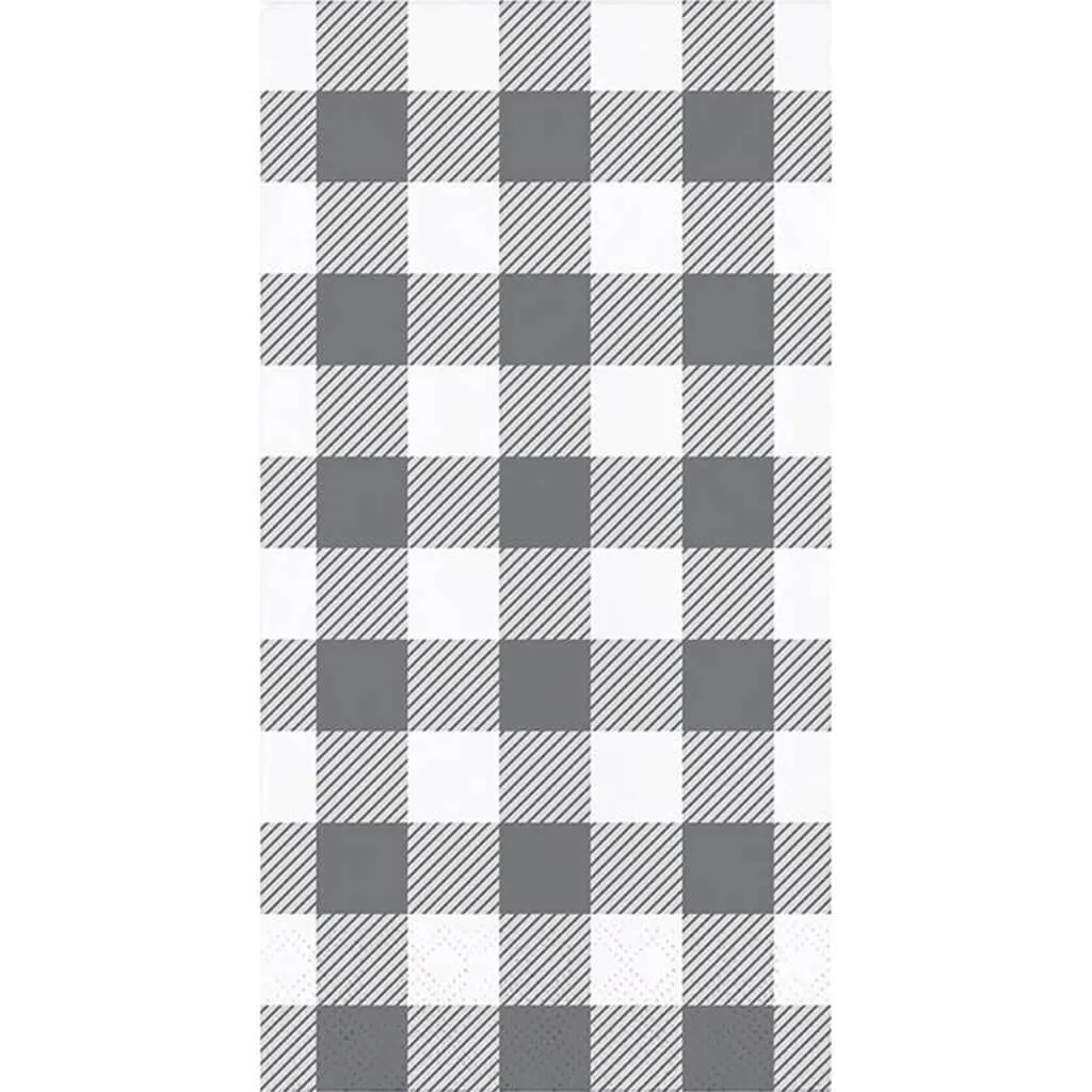 Gray and White Buffalo Check Guest Napkins 16ct 2ply