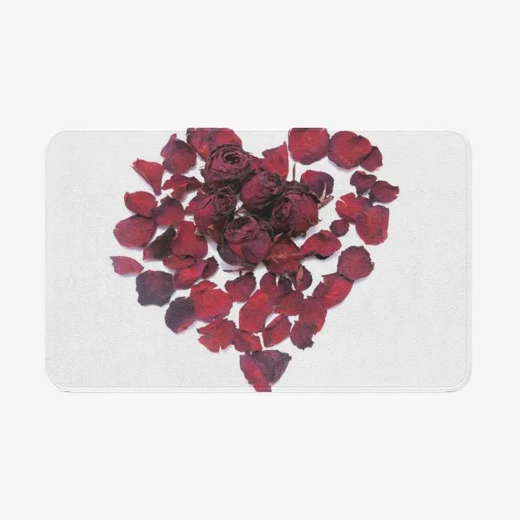 Heart Rose  Non-Slip Soft Kitchen Mat Bath Rug Doormat