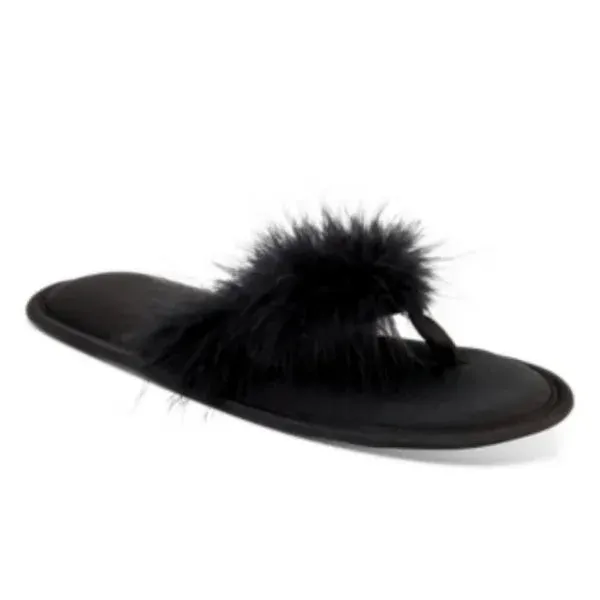 Inc International Concepts Womens Marabou Thong Slippers