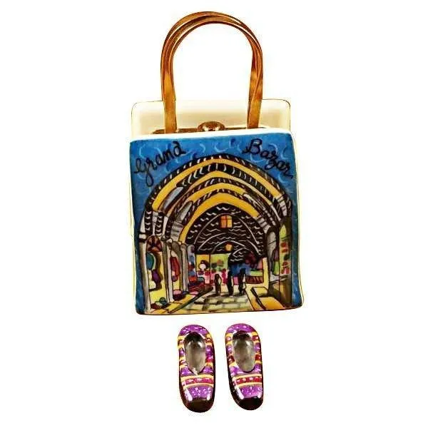 Istanbul Shopping Bag with Removable Turkish Slippers