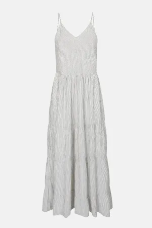 JANA LONG DRESS | WHITE & BLUE STRIPES