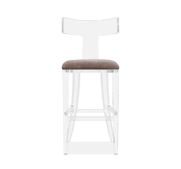 Klismos Bar Stool - Gray Velvet