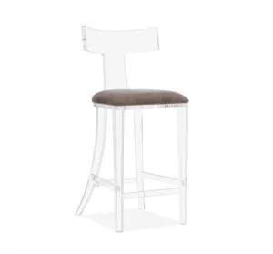 Klismos Bar Stool - Gray Velvet