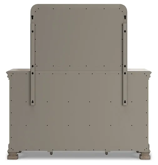 Lexorne California King Sleigh Bed with Mirrored Dresser and Nightstand