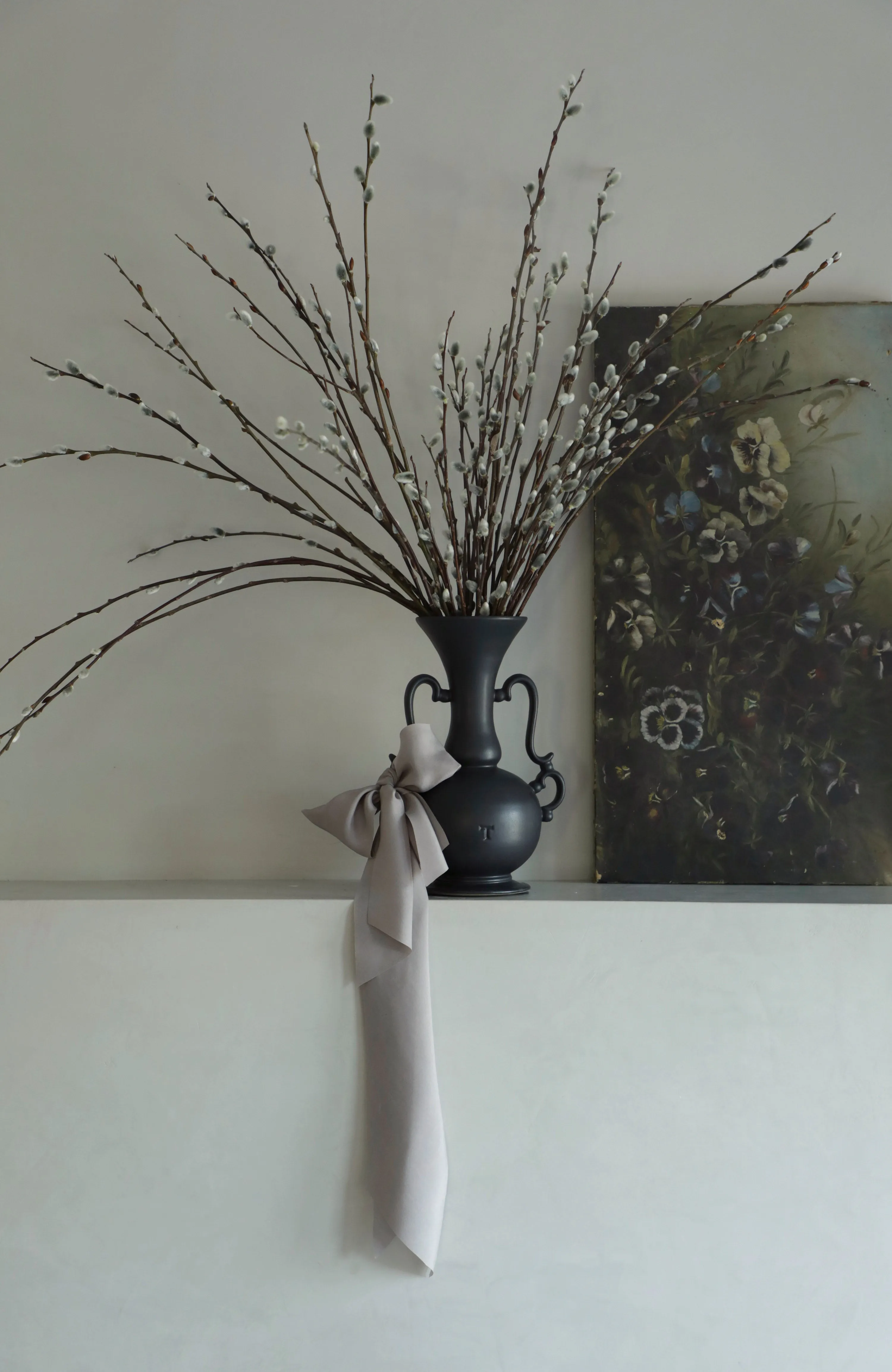 Lilac Gray Silk Ribbon