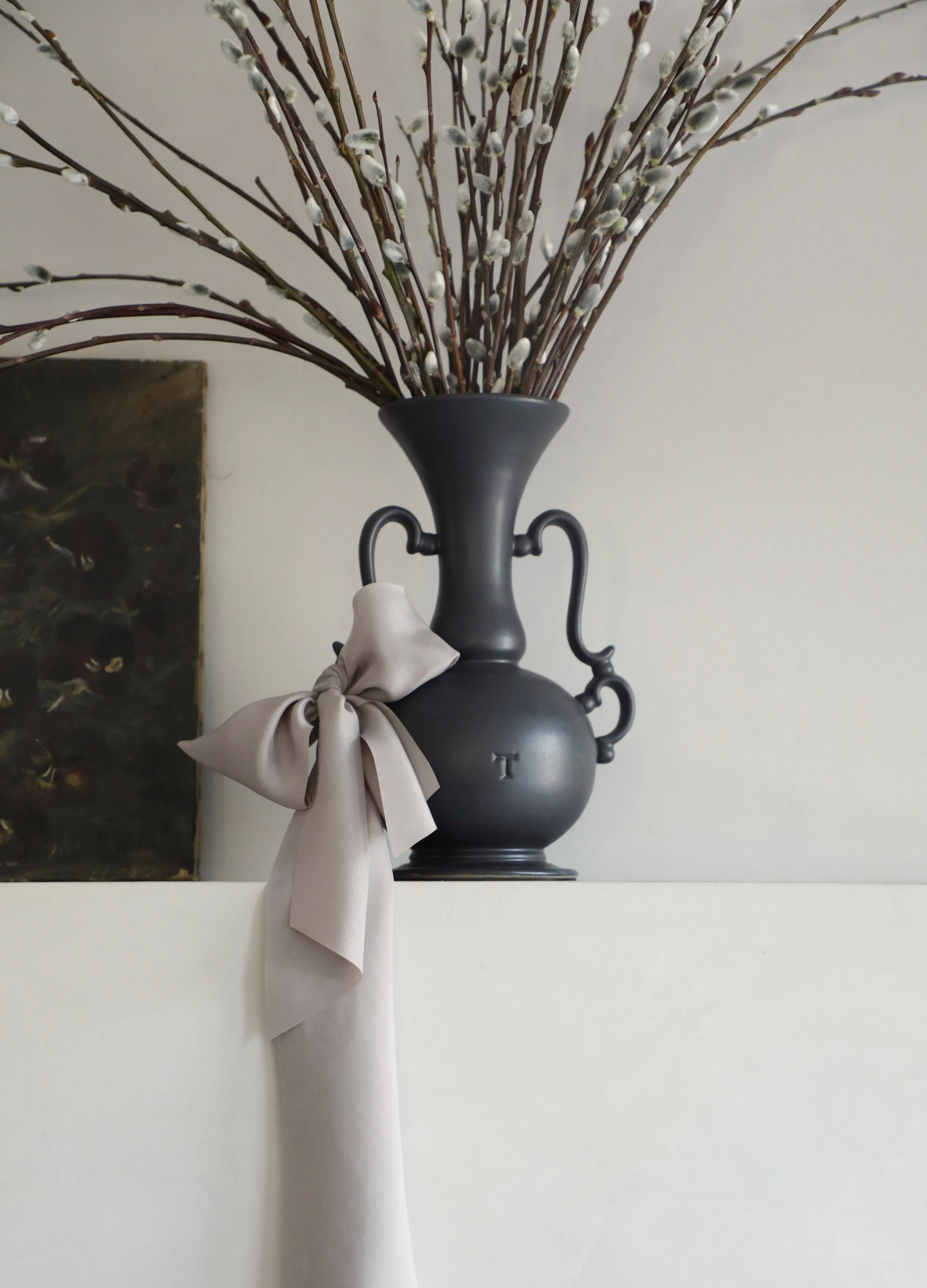 Lilac Gray Silk Ribbon