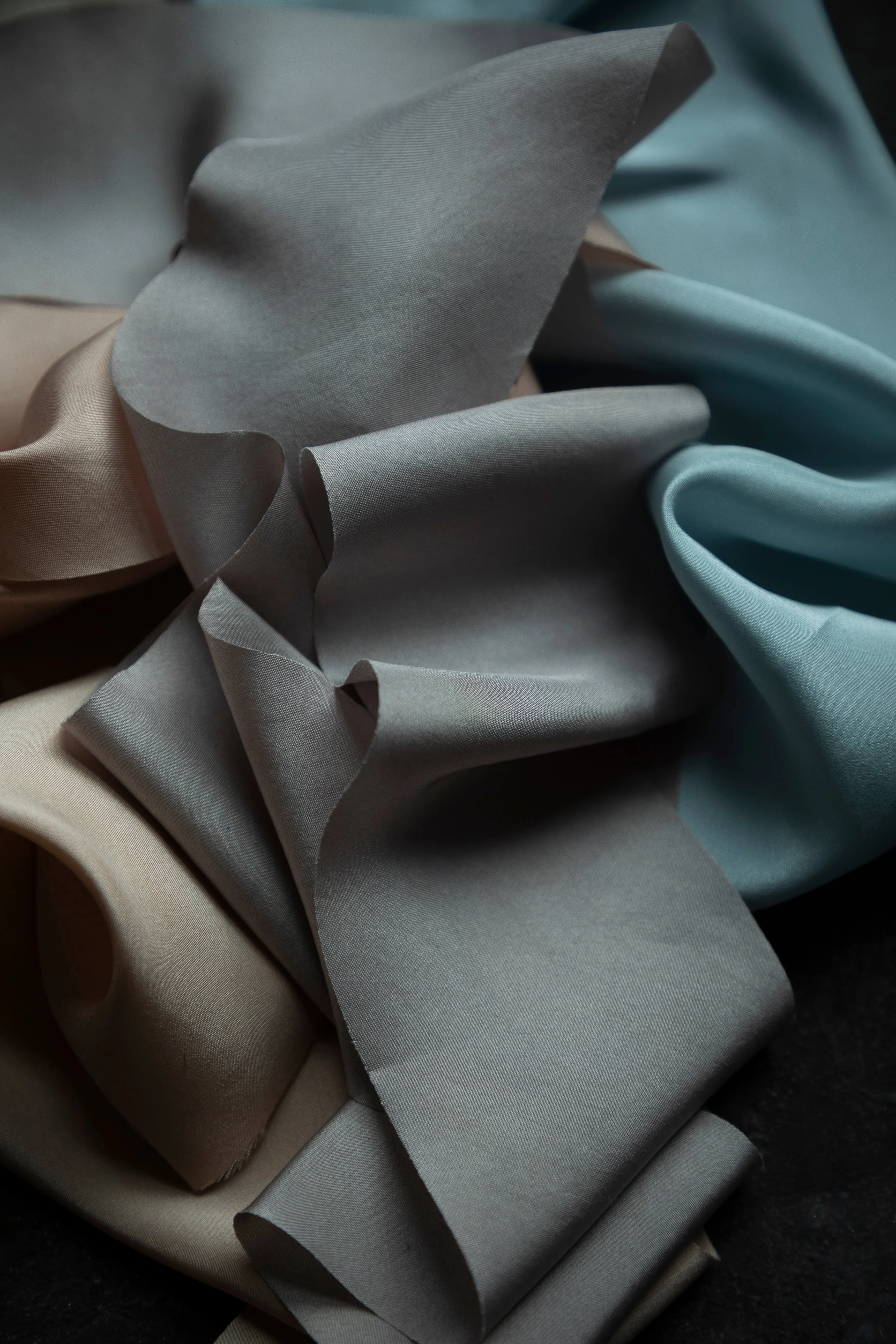 Lilac Gray Silk Ribbon