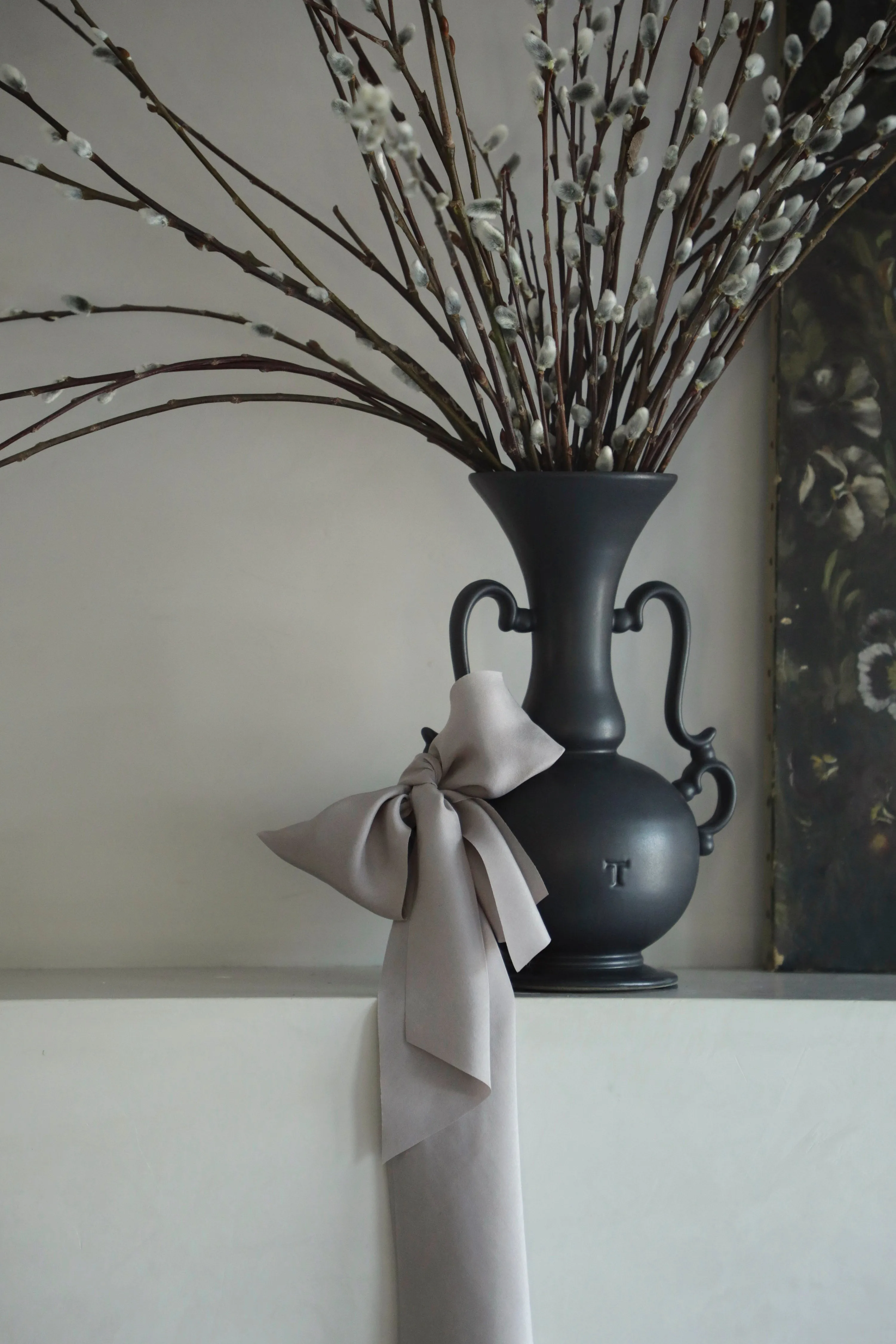 Lilac Gray Silk Ribbon
