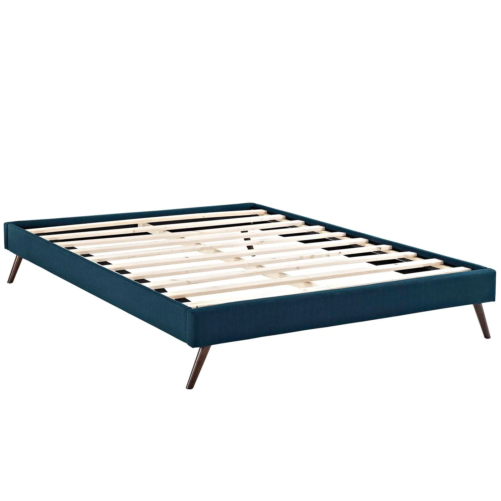 Loryn Queen Fabric Bed Frame with Round Splayed Legs Azure MOD-5891-AZU