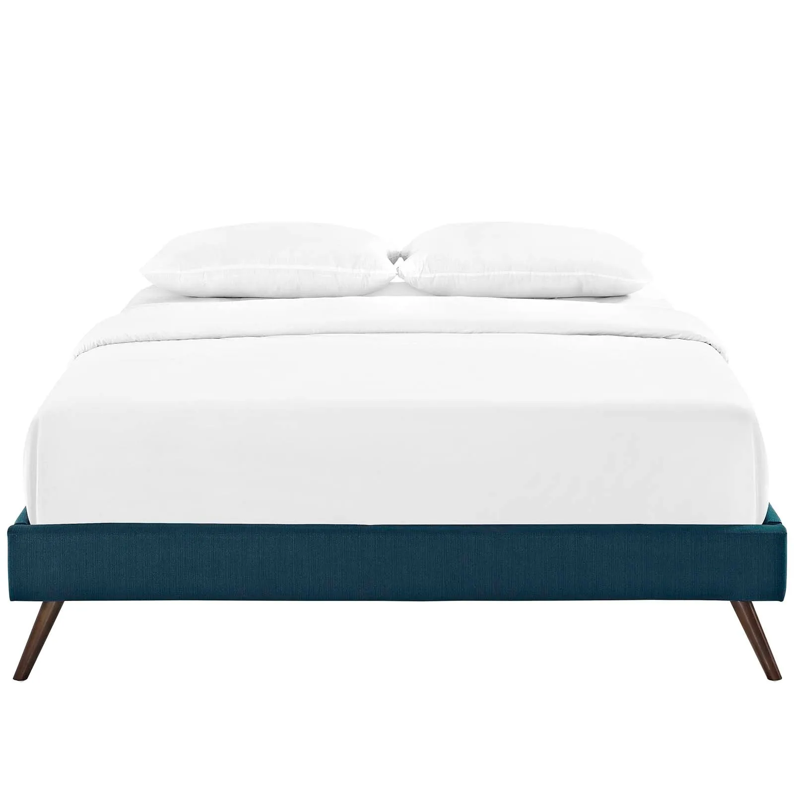 Loryn Queen Fabric Bed Frame with Round Splayed Legs Azure MOD-5891-AZU