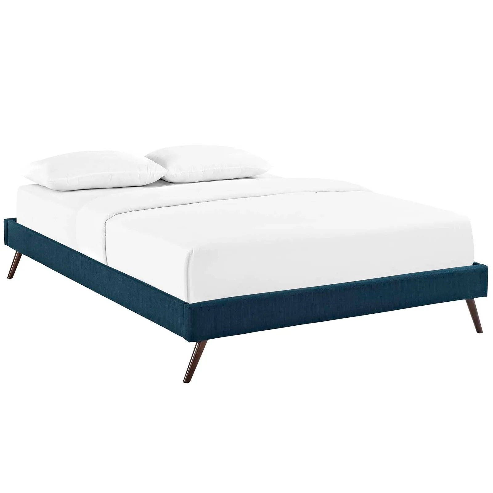 Loryn Queen Fabric Bed Frame with Round Splayed Legs Azure MOD-5891-AZU