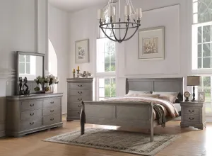 Louis Philippe Antique Gray Queen Bed