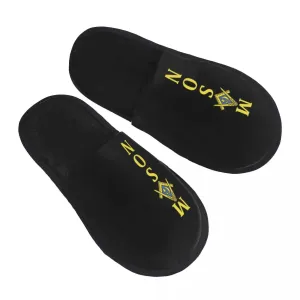 Master Mason Blue Lodge Slipper - Yellow & Black Design