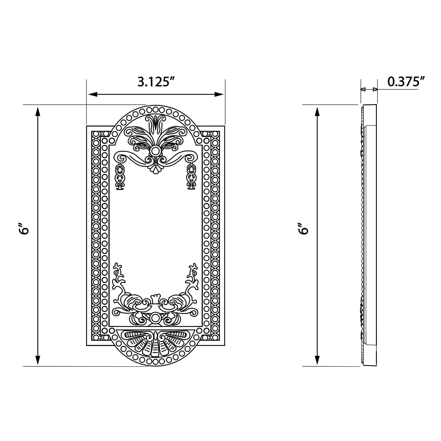 Meadows Switch Plate with Blank Cover in Polished Brass
