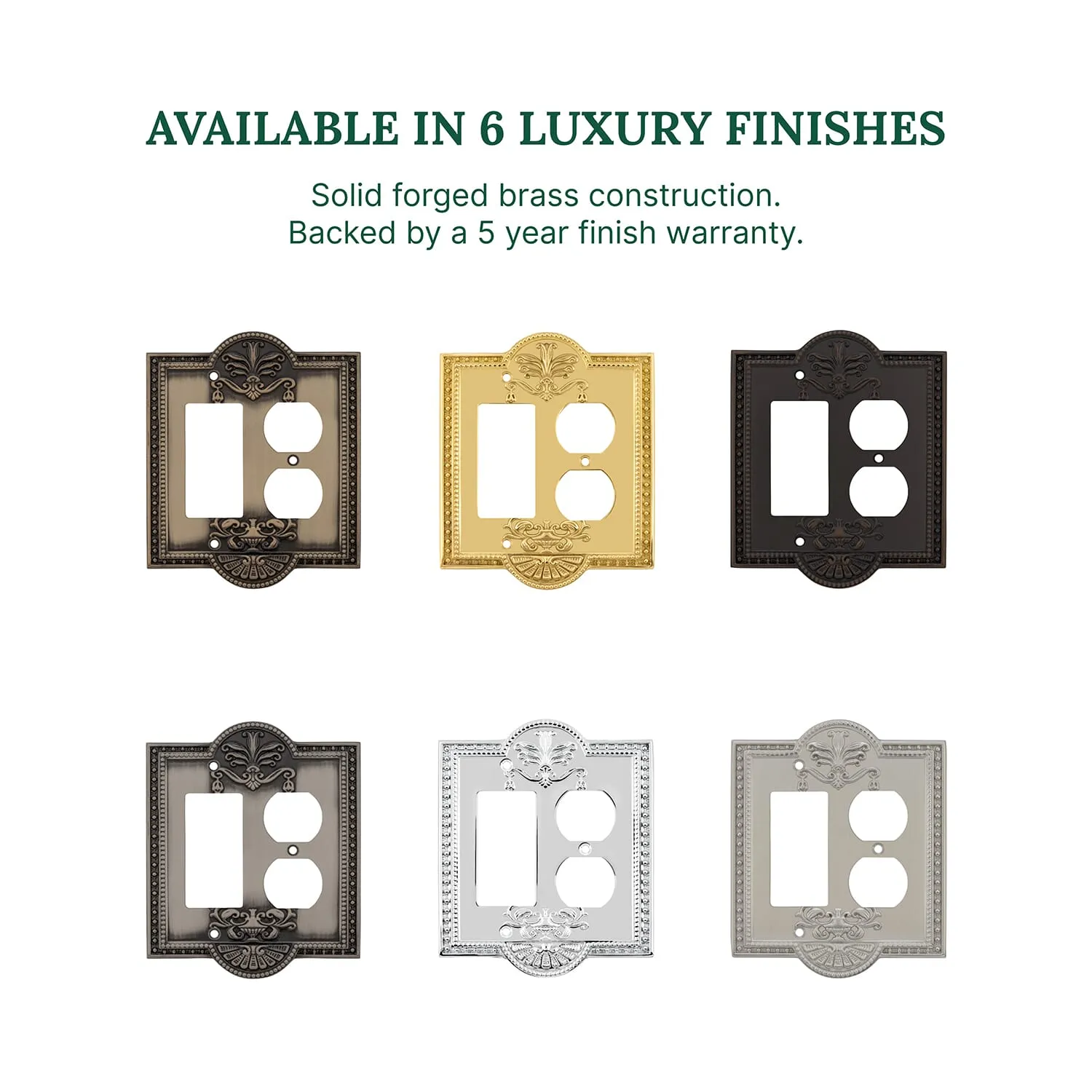 Meadows Switch Plate with Rocker and Outlet in Polished Brass