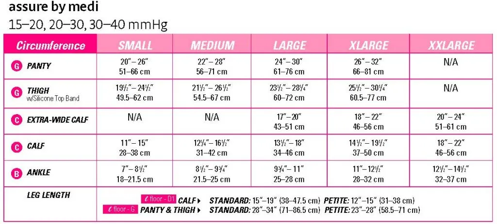 medi assure 20-30 mmHg calf extra-wide closed toe petite
