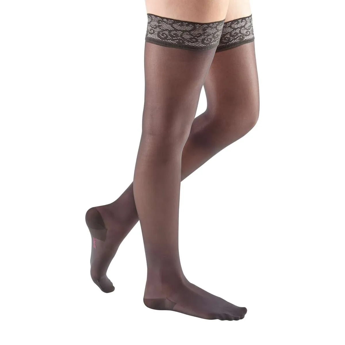mediven sheer & soft 30-40 mmHg Thigh High w/Lace Silicone Topband Closed Toe Compression Stockings