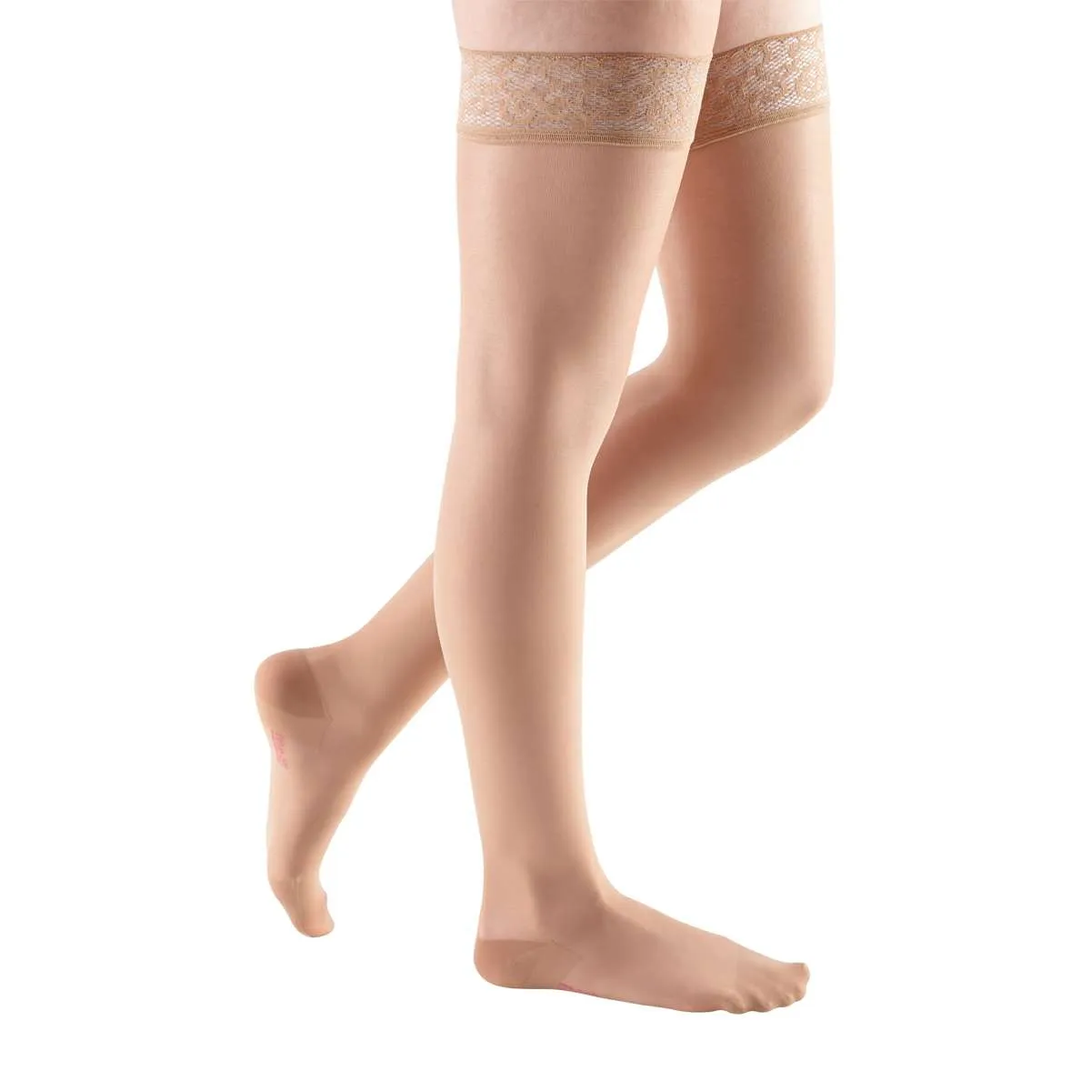 mediven sheer & soft 30-40 mmHg Thigh High w/Lace Silicone Topband Closed Toe Compression Stockings