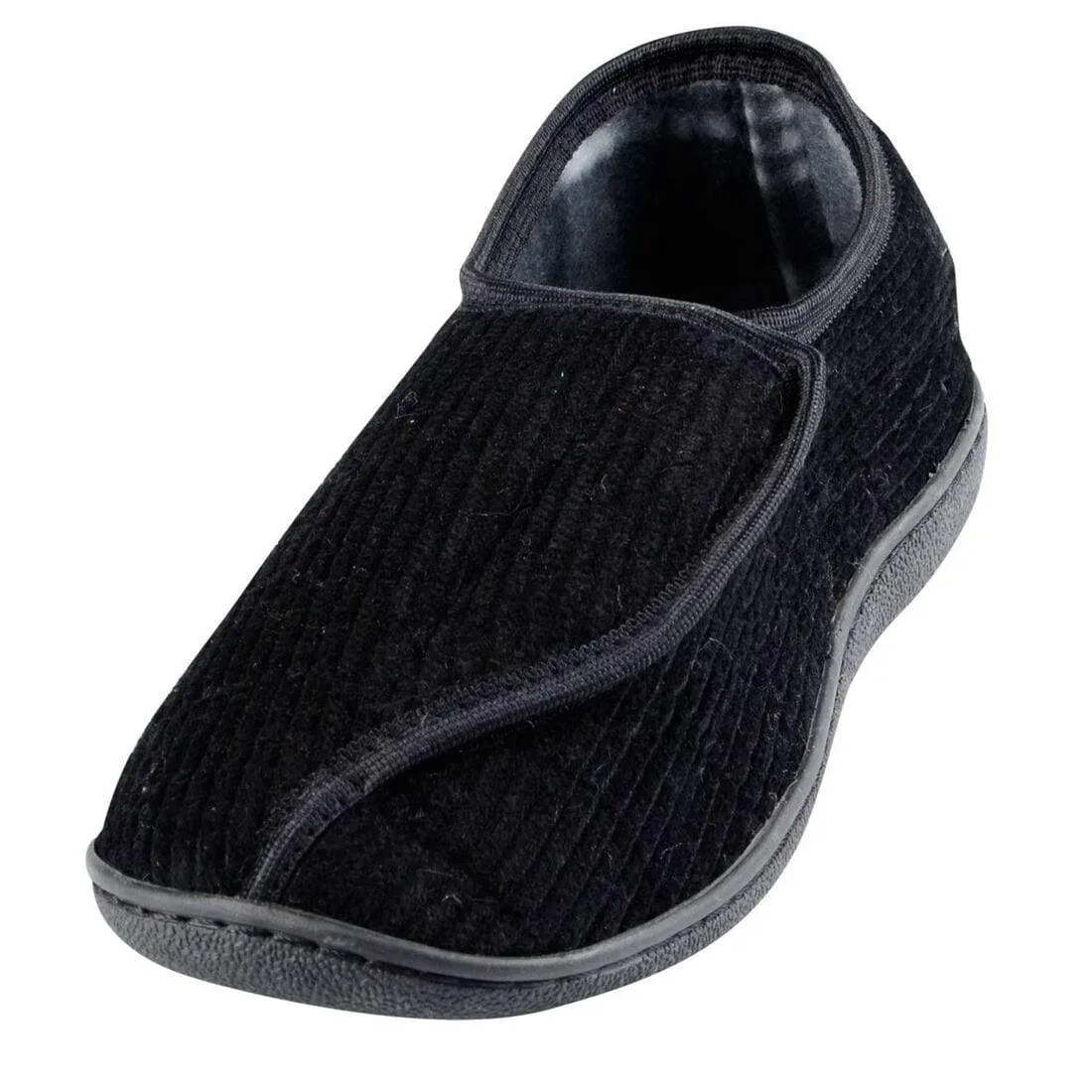 Mens Hook & Loop Fastening Redmond Slippers Non Slip Soles