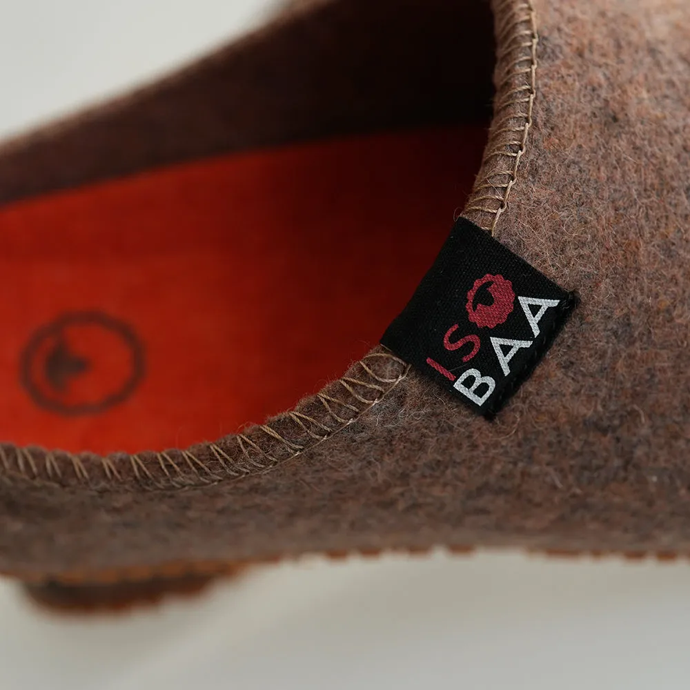 Merino Wool Blend Slippers (Bran/Orange)