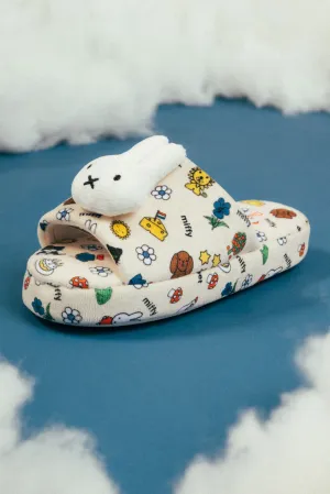 MIFFY X DAISY STREET SLIDE SLIPPERS WITH PLUSH MIFFY HEAD