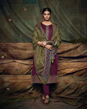 Mumtaz Arts Pink Unstitched Women Suit Material with Dupatta
