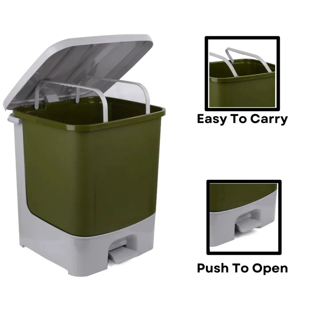 NAYASA 33L Pine Green  Paddle Dustbin  For Home & Office
