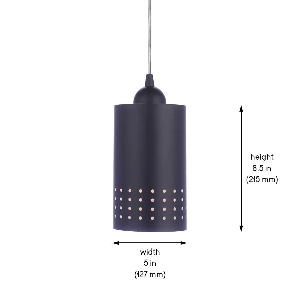Open Box Decorative Matte Black Metal Cylinder Shade Instant Pendant Recessed Can Conversion Kit