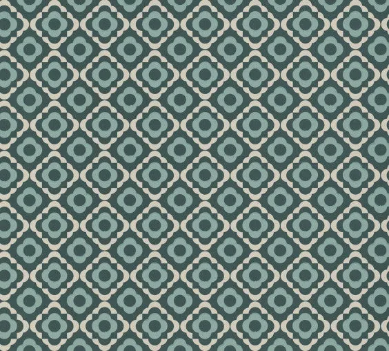 Paint Library Wallpaper Quatrefoil Squid Ink