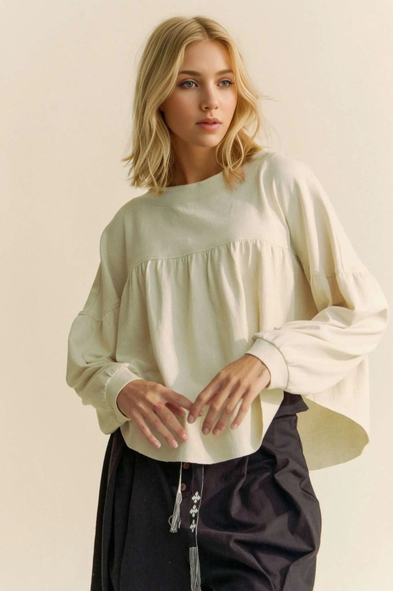 Patricia Long Sleeve Loose Fit Casual Top  *FINAL SALE*