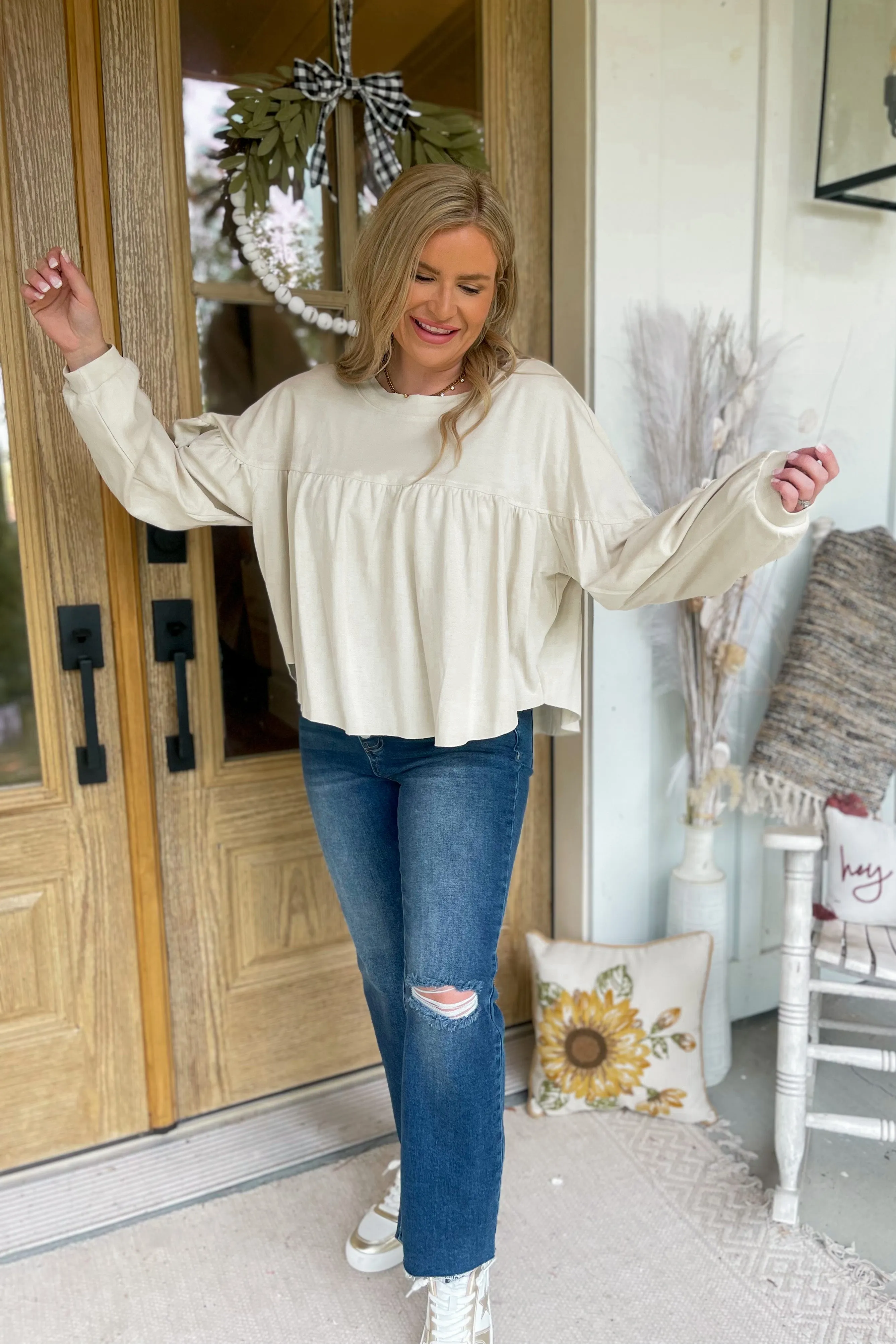 Patricia Long Sleeve Loose Fit Casual Top  *FINAL SALE*