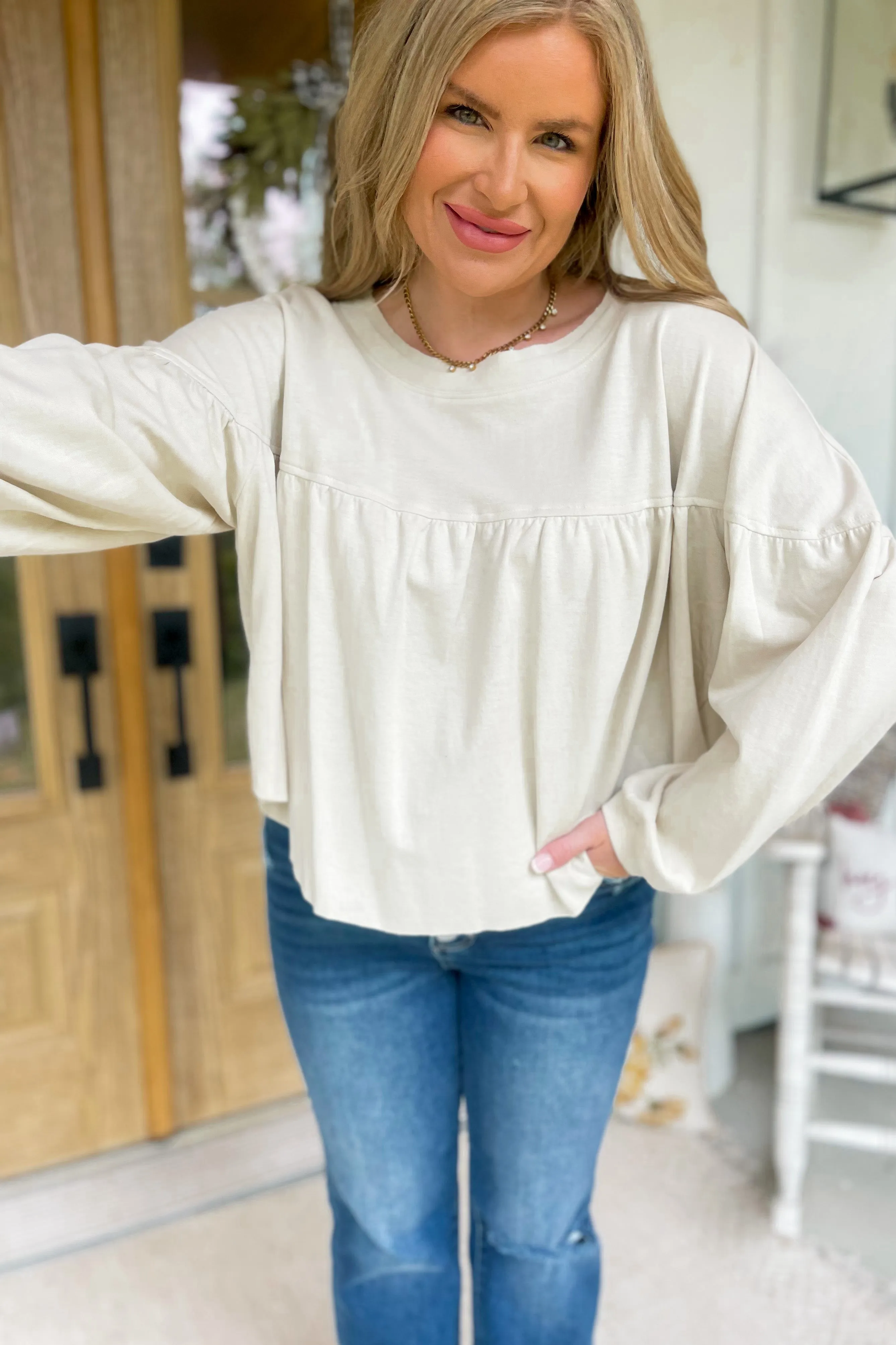 Patricia Long Sleeve Loose Fit Casual Top  *FINAL SALE*