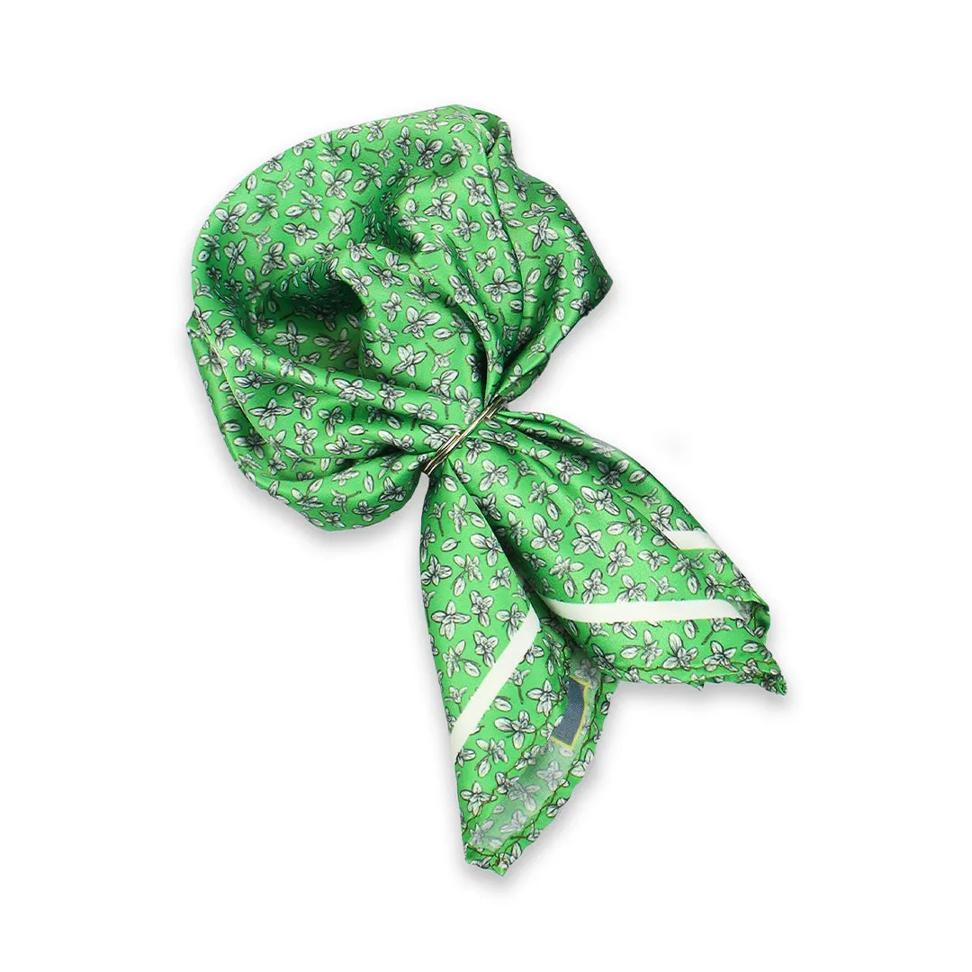 Peluche Emerald Foliage Green Broad Neck Tie & Pocket Square Set for Men