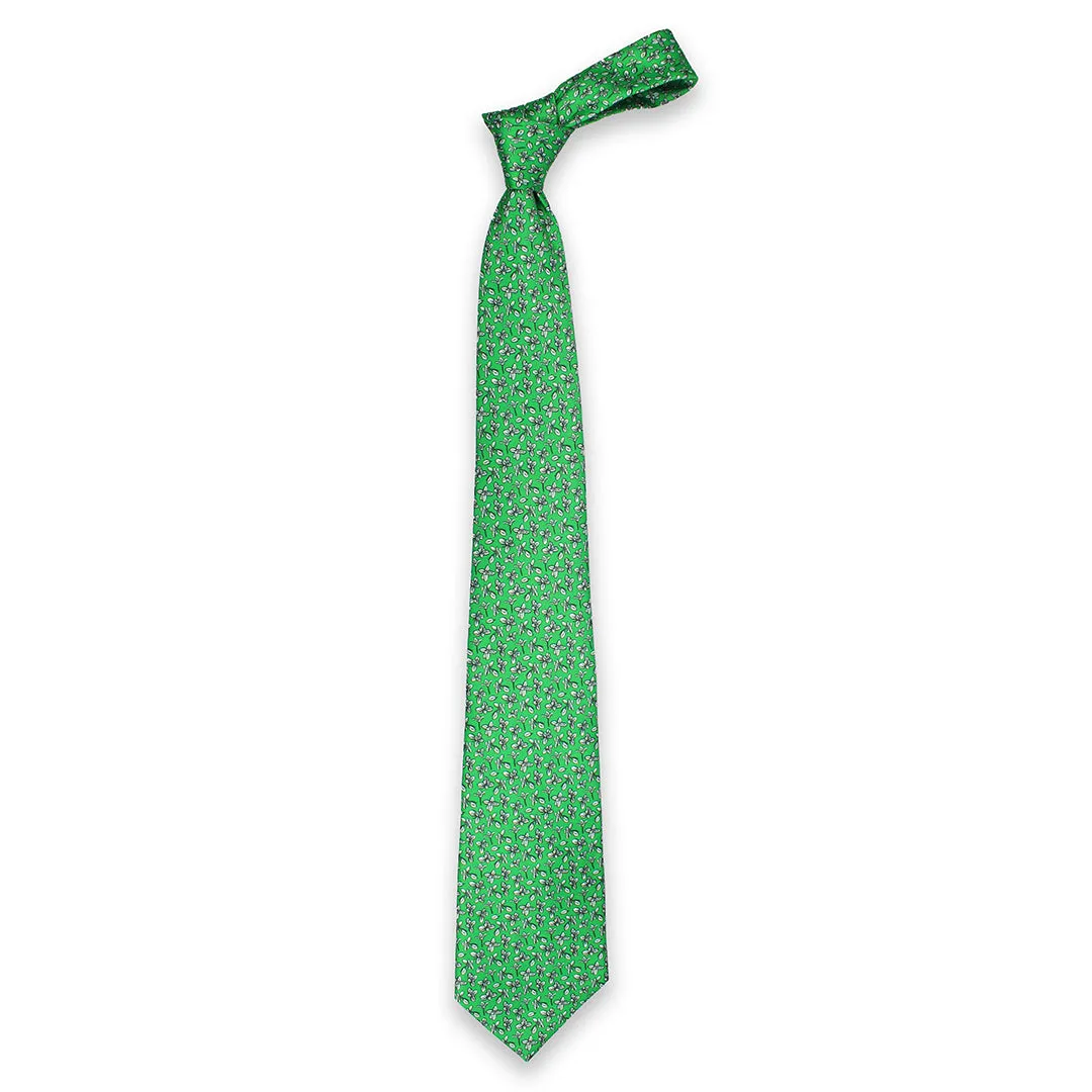 Peluche Emerald Foliage Green Broad Neck Tie & Pocket Square Set for Men