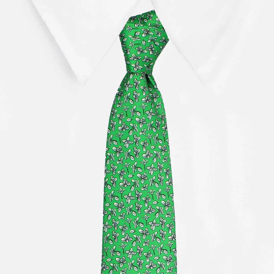 Peluche Emerald Foliage Green Broad Neck Tie & Pocket Square Set for Men