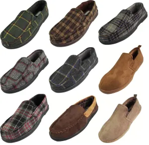 Perry Ellis Portfolio Mens Moccasin & Twin Gore Slippers - 9 Colors / Styles, 40033