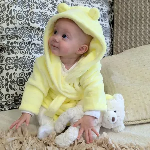 Personalisable Dressing Gown with Cute Ears - Yellow