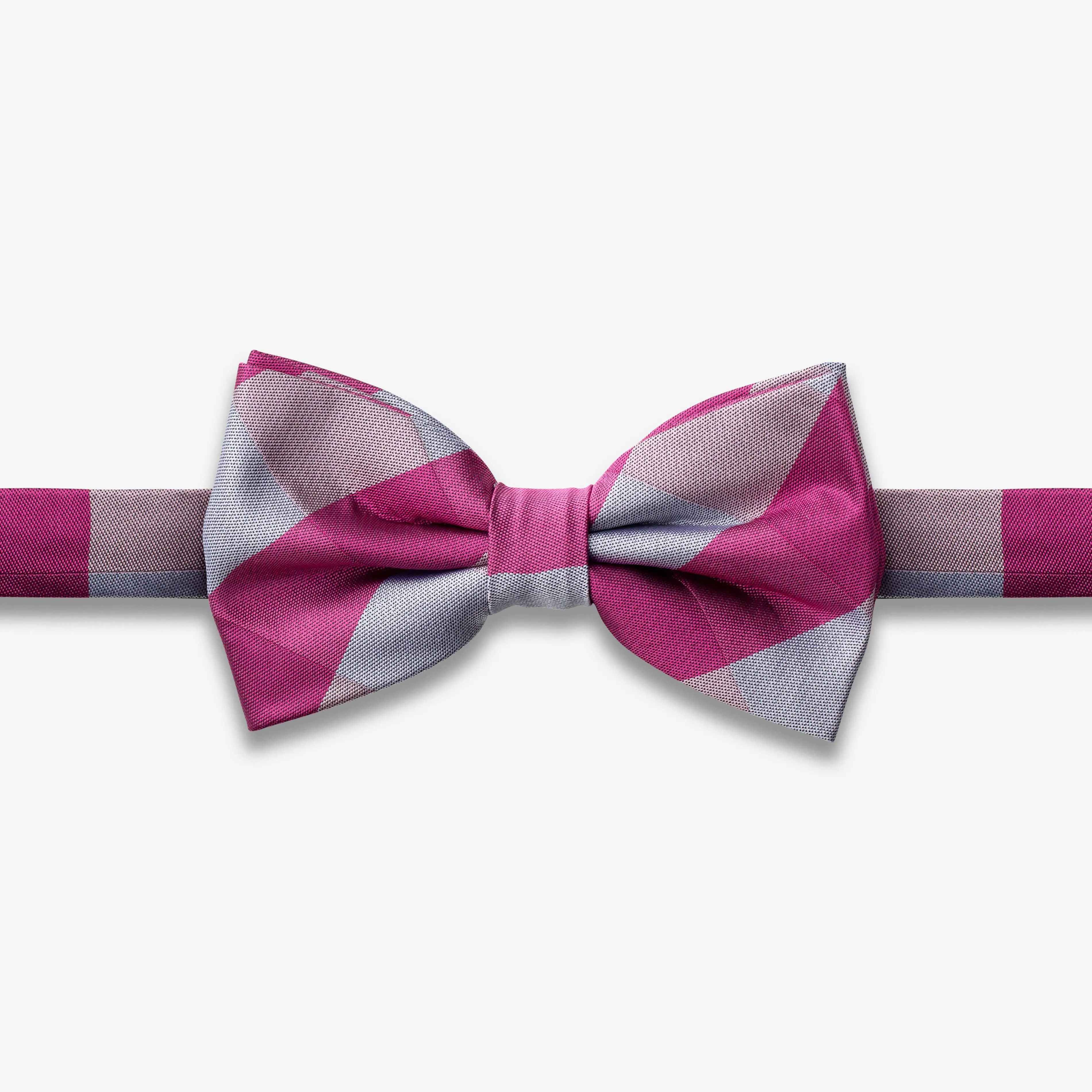 Pink and Gray Striped BoTie