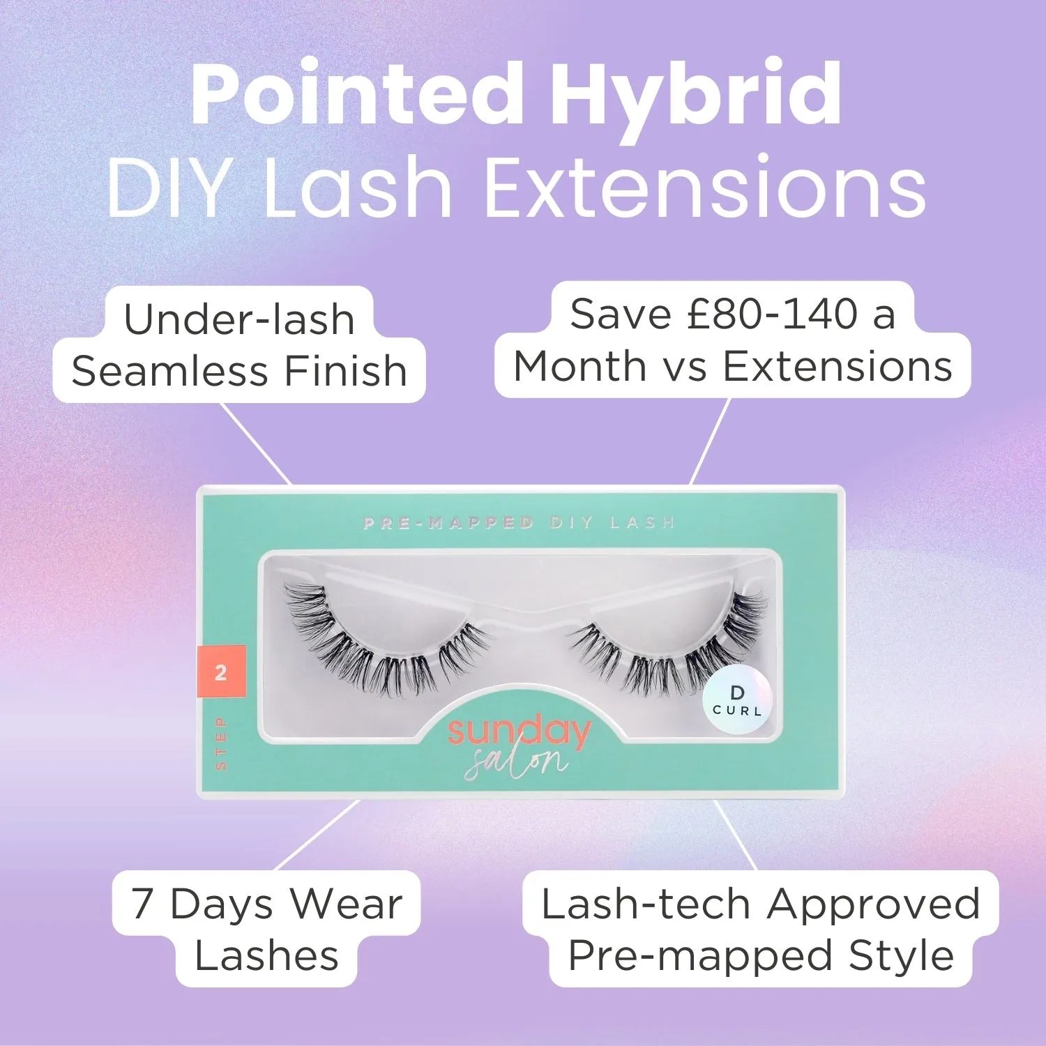 Pointed Hybrid Pre-mapped Cluster Lashes