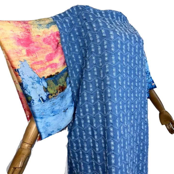 Pre Order:  Chic Ruffled Denim Kaftan Dress - WINI