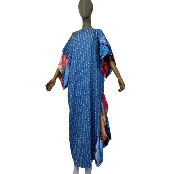 Pre Order:  Chic Ruffled Denim Kaftan Dress - WINI