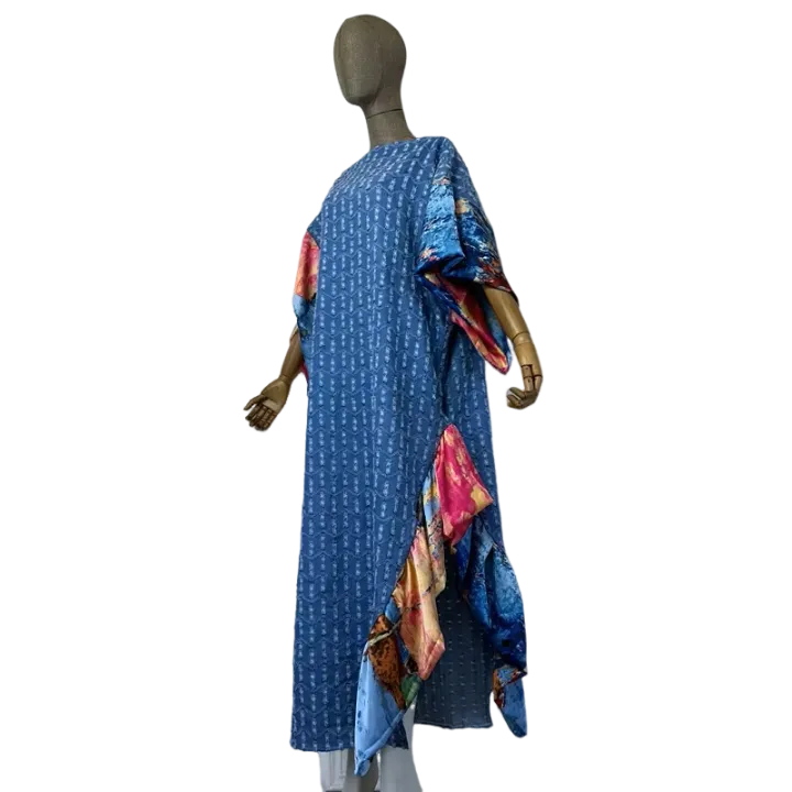Pre Order:  Chic Ruffled Denim Kaftan Dress - WINI