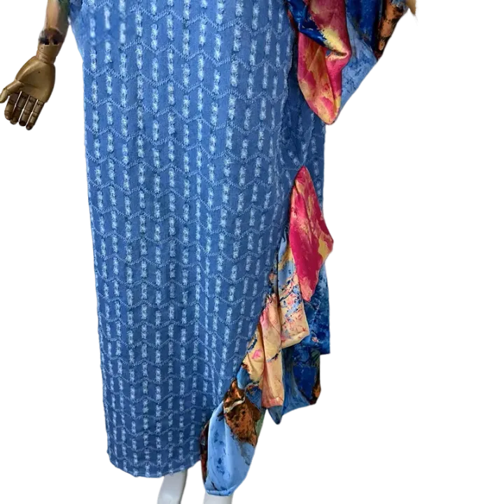 Pre Order:  Chic Ruffled Denim Kaftan Dress - WINI