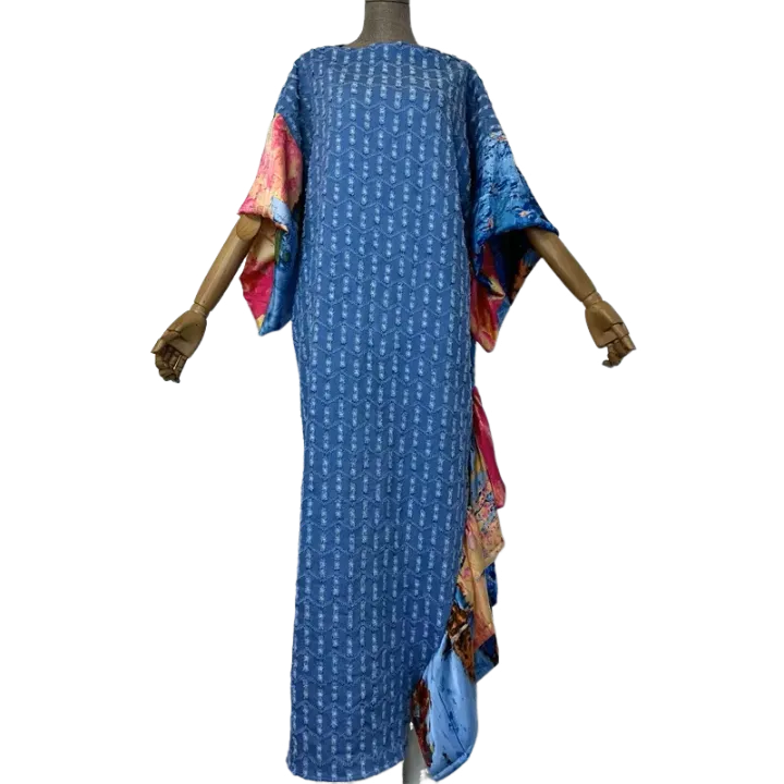 Pre Order:  Chic Ruffled Denim Kaftan Dress - WINI